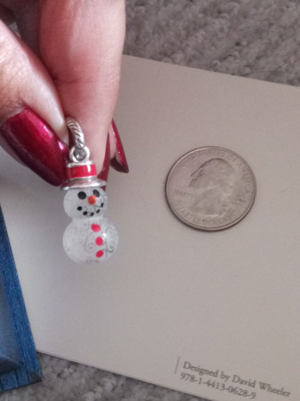 Brighton Frosty The Snowman Clear Ice Sculpture Christmas Silver Pendant Charm